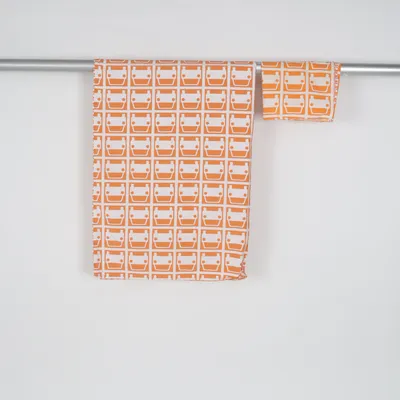 Bäddset (Orange, Vit) från Orla Kiely Bomull