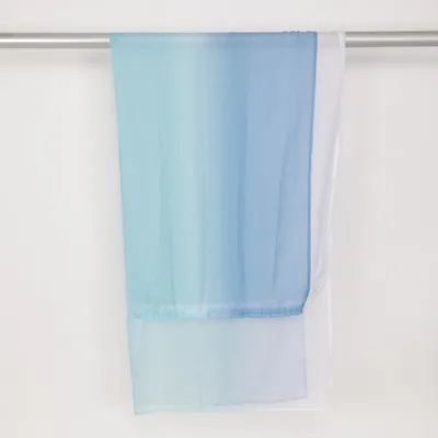 Gordijn aan roede (Blauw, Wit) van Recycled Gerecycled polyester