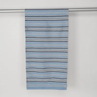 Geweven tapijt (Blauw, Wit) Katoen