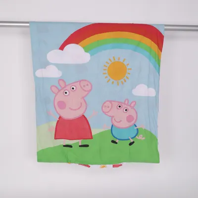 Påslakan (Grön, Blå, Flerfärgad) från Peppa Pig Bomull