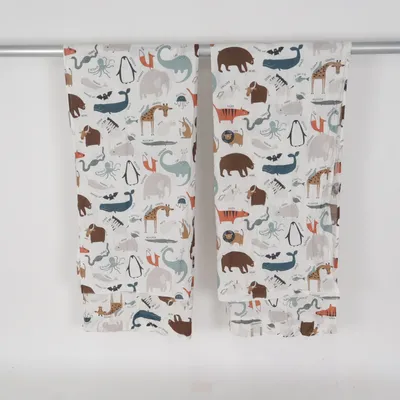 Gordijn aan roede (Wit, Meerkleurig) van H&M Home Katoen