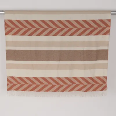Tæpppe (Herringbone Striped Recycled Wool Throw) fra Lexington Uld