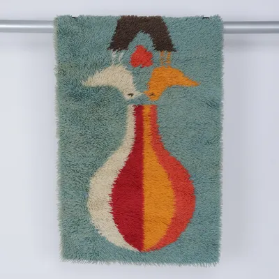 Hoogpolig vloerkleed (Groen, Meerkleurig)