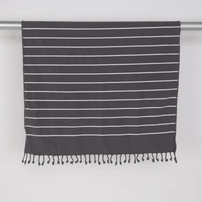 Bath towel (Gray, White) from Granit Cotton, Linen
