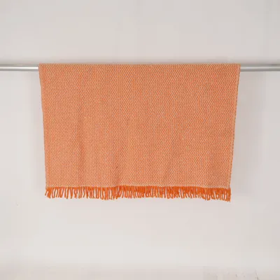 Pläd (Orange, Vit) från Klippan Ull