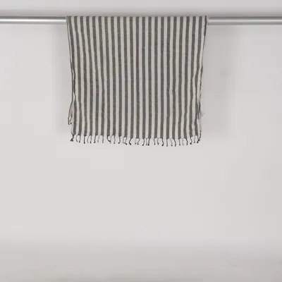 Beach towel (Gray, White) from H&M Home Cotton, Linen