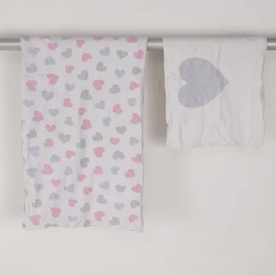 Bäddset (Vit, Rosa, Blå) från IDo Bomull