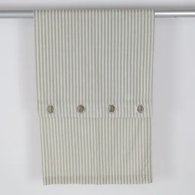 Rideau à œillets (Beige, Vert) Lin, Polyester