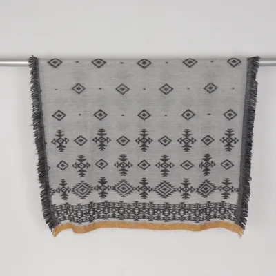 Plaid (Gris, Noir) de Zara Accessories Acrylique, Coton, Polyester, Laine