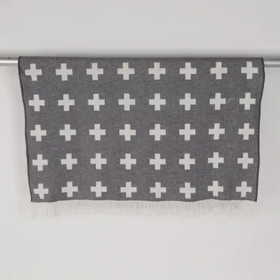 Couverture (Gris, Blanc) de Chateau Acrylique, Coton