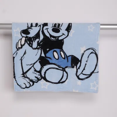 Babyfilt (Blå, Svart, Vit) från Disney Baby Polyester