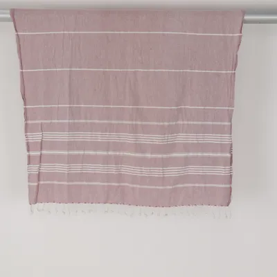 Serviette de plage (Rose, Blanc)