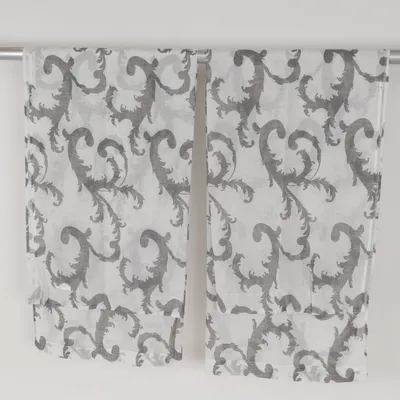 Rod pocket curtain (White, Gray) from Boel & Jan Polyester