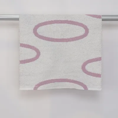 Fladvævet tæppe (Hvid, Pink)