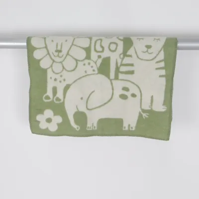 Baby blanket (Green, White) from Klippan Wool