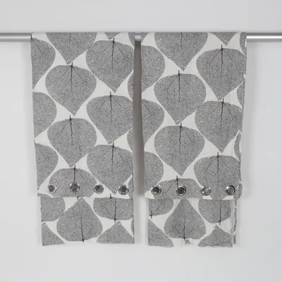 Öljettgardin (Grå, Vit)