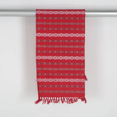 Chemin de table (Rouge, Blanc, Gris) de Noble House Coton