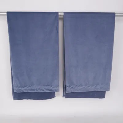Rod pocket curtain (Blue) Polyester