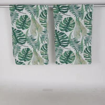 Rod pocket curtain (Green, White) from Form Living Cotton