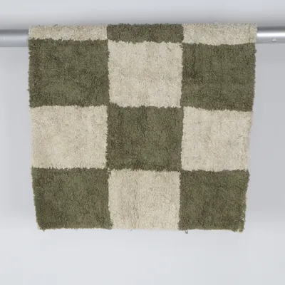 Ryatæppe (Grøn, Beige)