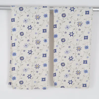 Rod pocket curtain (Beige, Blue) from Jotex