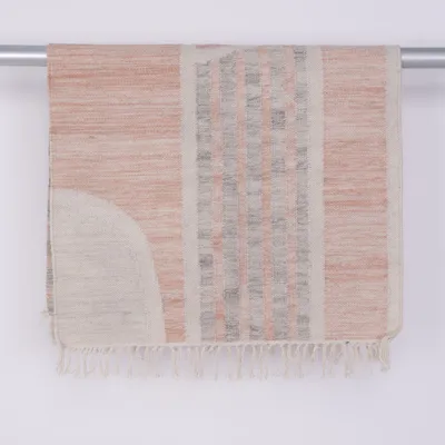 Geweven tapijt (Roze, Beige) van H&M Home Katoen, Wol