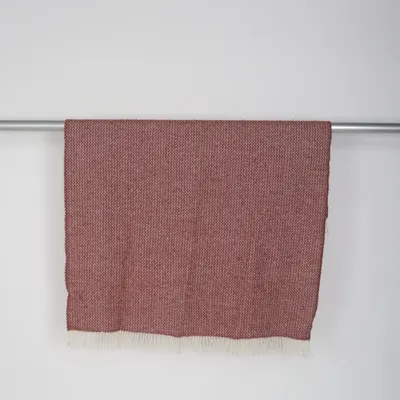 Filt (Röd, Vit) från Klippan Ull