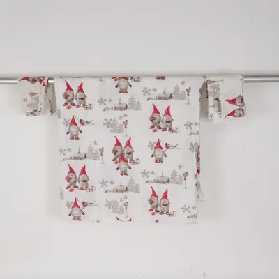 Bäddset (Vit, Röd, Grå) från Borganäs Bomull, Polyester