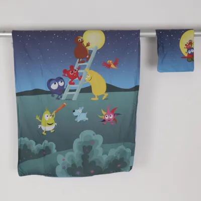 Bed set (Blue, Green, Multicolored) from Babblarna Cotton