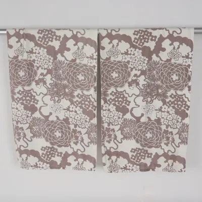 Gordijn aan roede (Beige, Wit)