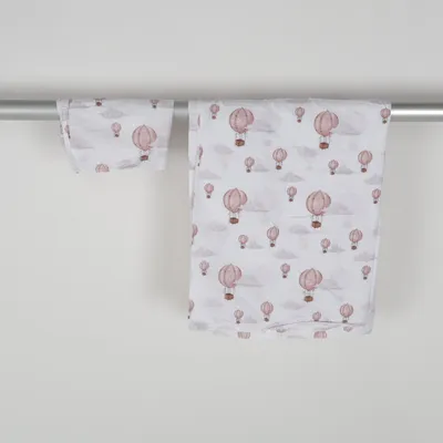 Bäddset (Vit, Rosa, Grå) från Borganäs Bomull, Polyester
