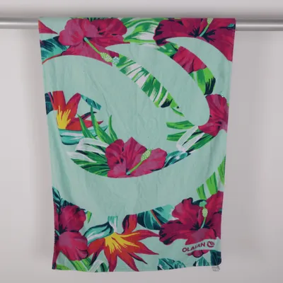 Beach towel (Green, Multicolored) from Decathlon Cotton