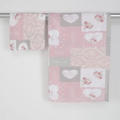 Bäddset (Rosa, Grå, Vit) från Belday Home Bomull