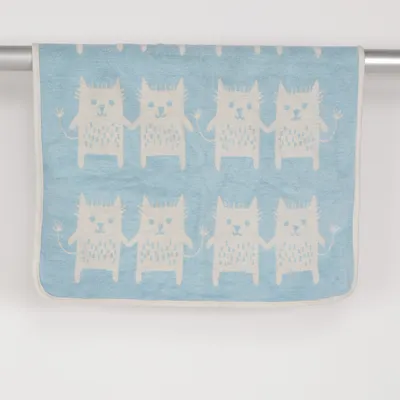 Babyfilt (Blå, Vit) från Klippan Ekologisk bomull