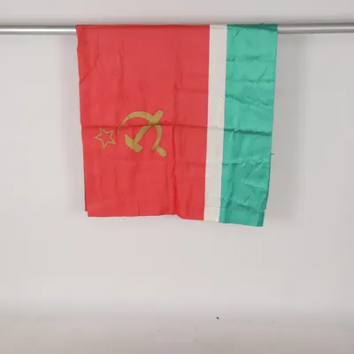 Flag (samlarobjekt och vintageflagga för Litauiska socialistiska sovjetrepubliken (Litauiska SSR), vilken användes officiellt mellan åren 1953 och 1988) Polyester