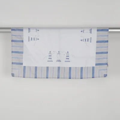 Nappe de table (Bleu, Blanc, Gris)