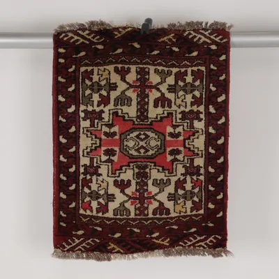 Tapis oriental (Rouge, Beige, Marron) Laine
