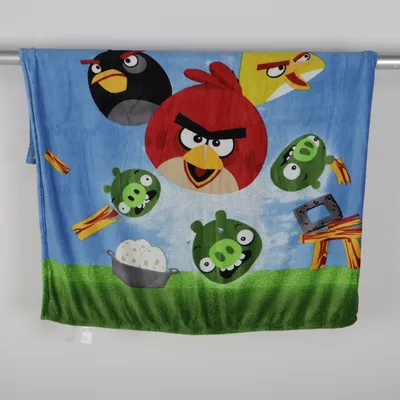 Filt (Blå, Grön, Röd, Flerfärgad) från Angry Birds
