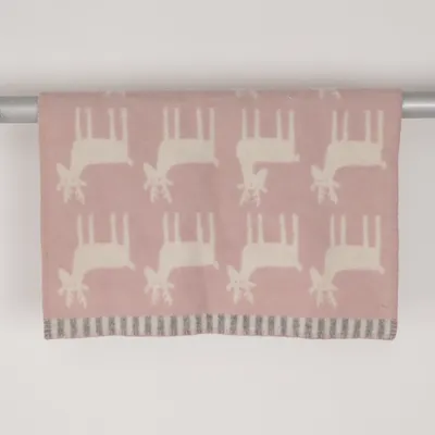 Babyfilt (Rosa, Vit, Grå) från Klippan Ull