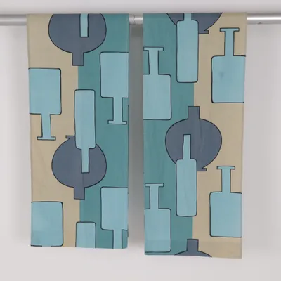 Panel curtain (Blue, Green, Beige, Multicolored) from Almedahls Cotton