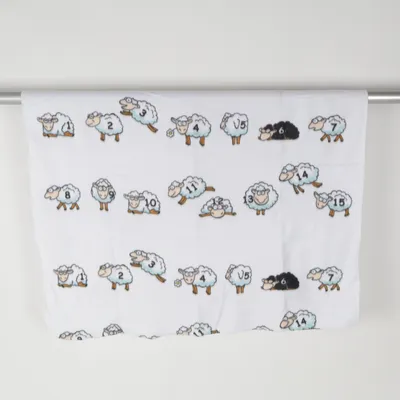 Blanket (White, Black, Blue) from Bertels Textil Polyester