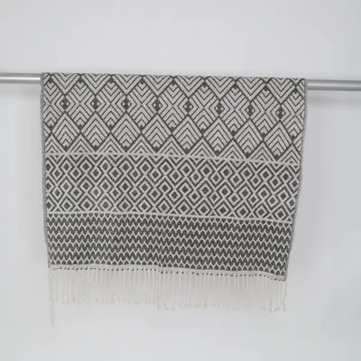 Blanket (White, Black) from H&M Cotton, Polyester