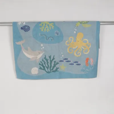 Laagpolig vloerkleed (Blauw, Meerkleurig)