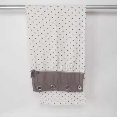 Eyelet curtain (White, Brown) from Bouchara Cotton, Linen