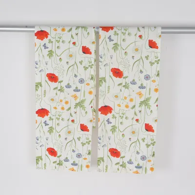 Pleat curtain (White, Multicolored)