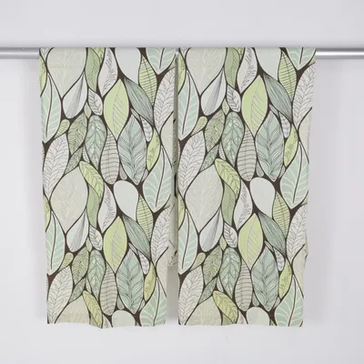 Rideau passe tringle (Vert, Marron, Blanc) de Åhléns Coton, Polyester