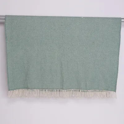 Filt (Grön, Vit) från Klippan Ull