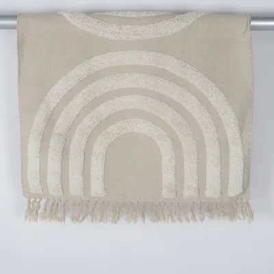 Tapis tissé (Beige, Blanc)