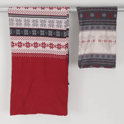 Bed set (Gray, White, Red) from Dormia Cotton