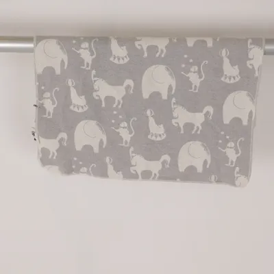 Baby blanket (Gray, White) from Plastisock Cotton, Viscose
